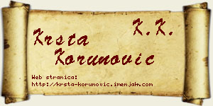 Krsta Korunović vizit kartica